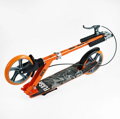 Самокат детский двухколесный с ручным тормозом колеса 200 мм Best Scooter Flash Оранжевый