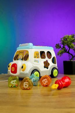 Музичний бізібус "WToys" 45585, 2 види, українськомовний, каталка, пісні, ноти, мелодії, сортер