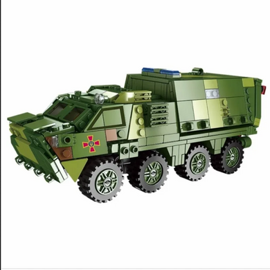 Конструктор бронеавтомобіль ЗСУ медичний український зелений (481 деталь) ХВ 06800