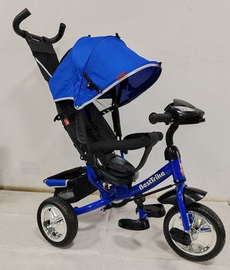 Велосипед трехколесный с родительской ручкой Best Trike музыкальный пена колеса USB Синий