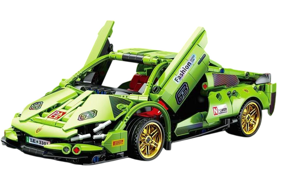 Конструктор машинка Ламборджіні 451 деталей 1:18 Technic інерційна 3301 зелений