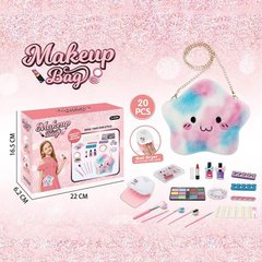 Косметичний набір для дівчинки сумочка у вигляді  пухнастої зірочки макіяж, манікюр, сушка на батарейках