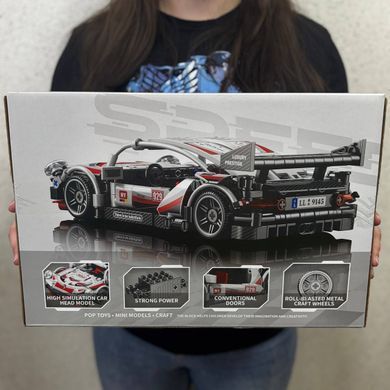 Конструктор машинка Порше 372 деталей 1:20 Technic інерційна 9145 білий