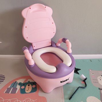 Дитячий горщик крісло з м'яким сидінням Корівка рожевий Bimbo для дівчинки