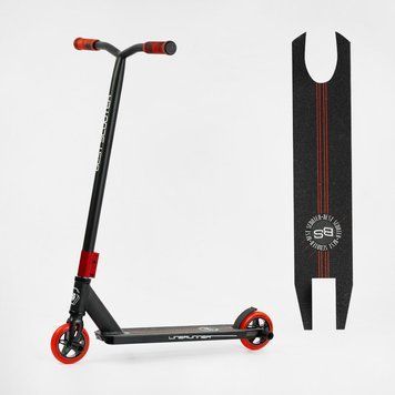 Трюковий самокат Чорний з червоними колесами 110 мм Best Scooter LineRunner Пеги HIC 5-10 років