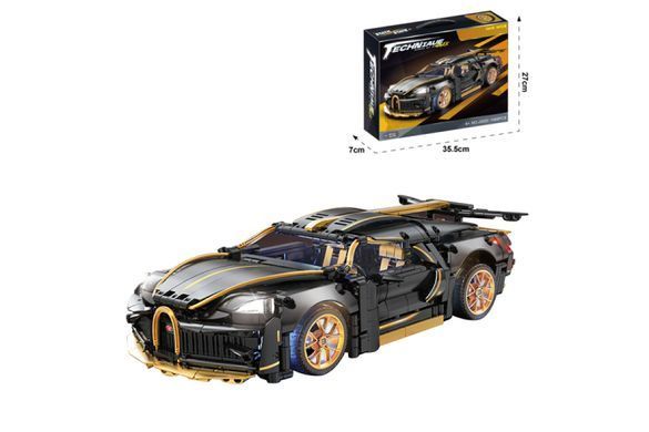 Конструктор автомобиль Бугатти спорткар 1368 деталей Technic чёрный