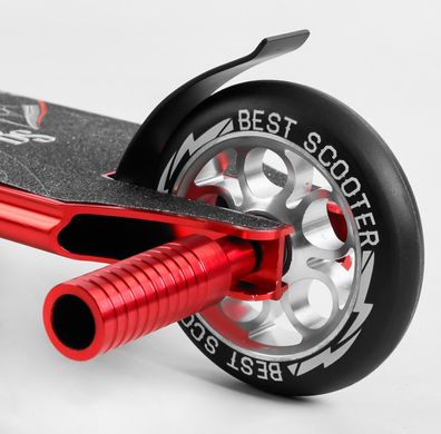 Трюковой cамокат Красный Spider Best Scooter от 7-8 лет Пеги HIC-система, анодированная покраска
