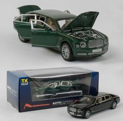 Машина моделька Bentley Лимузин игрушка металлическая 1:24 с открывающимися дверями, капот, багажник, инерция, свет, звук, 2 цвета
